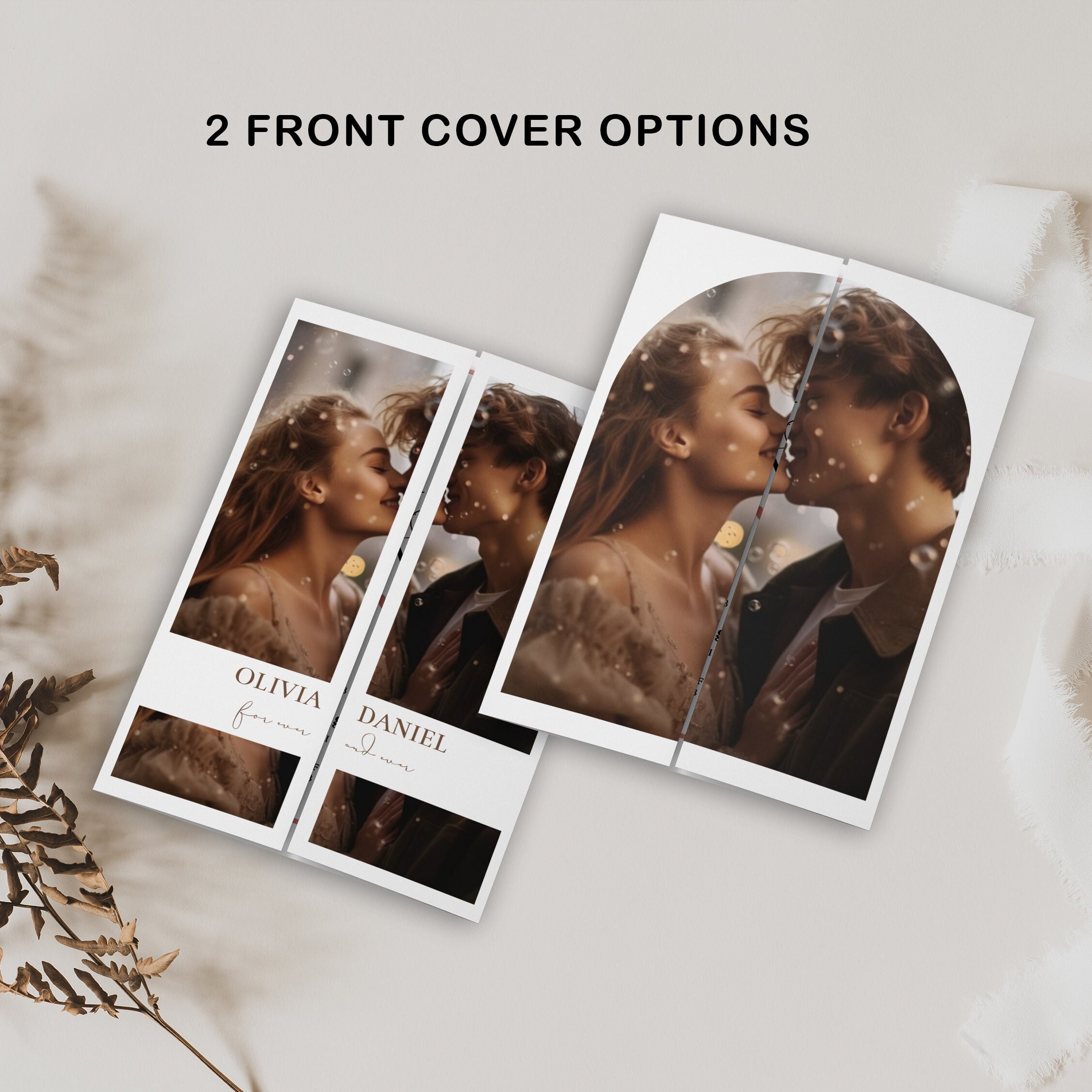 Arch Gatefold Wedding Invitation Template: Canva Trifold With Photo Design, Inst - image 4