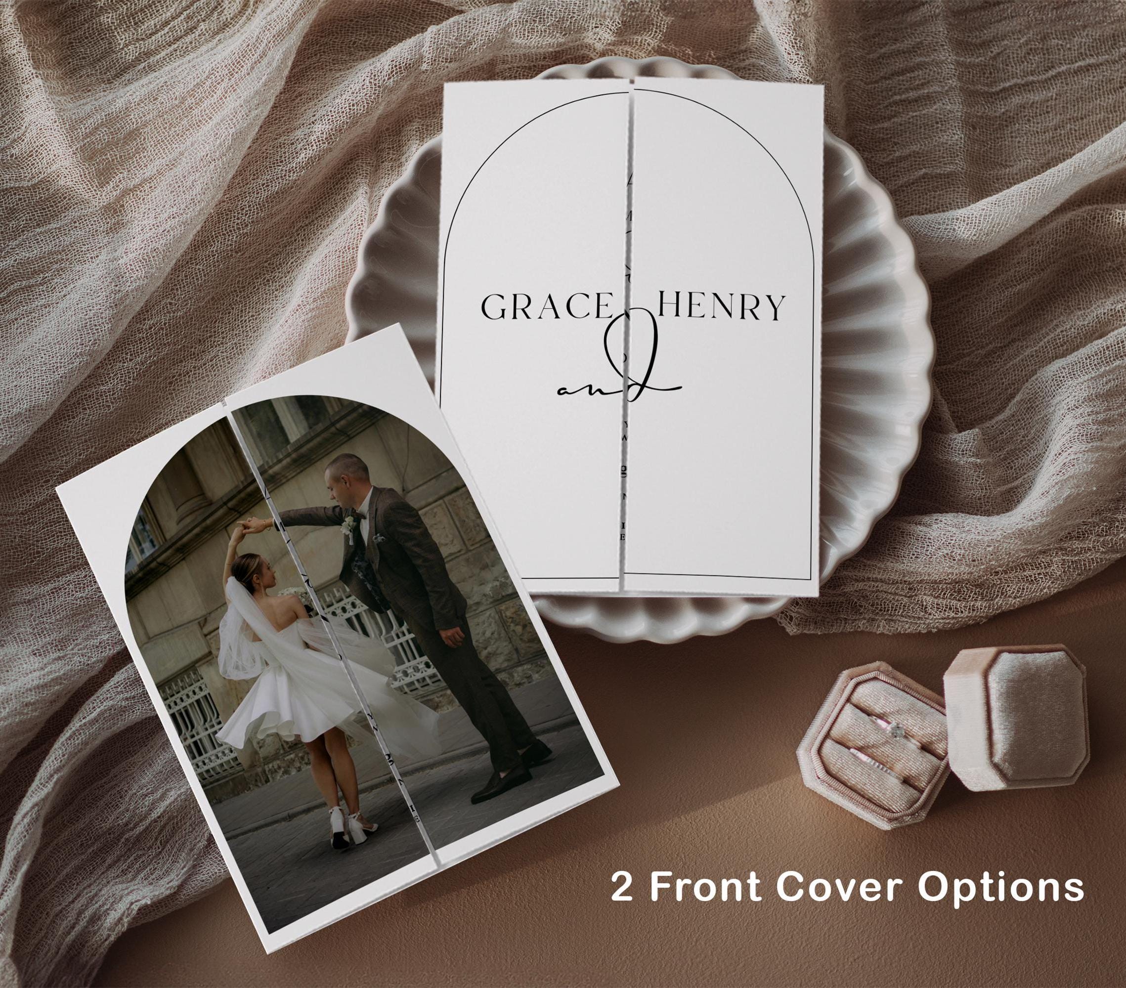 Minimalist Photo Wedding Invitation Template, Canva (Instant Download) — instant download files preview