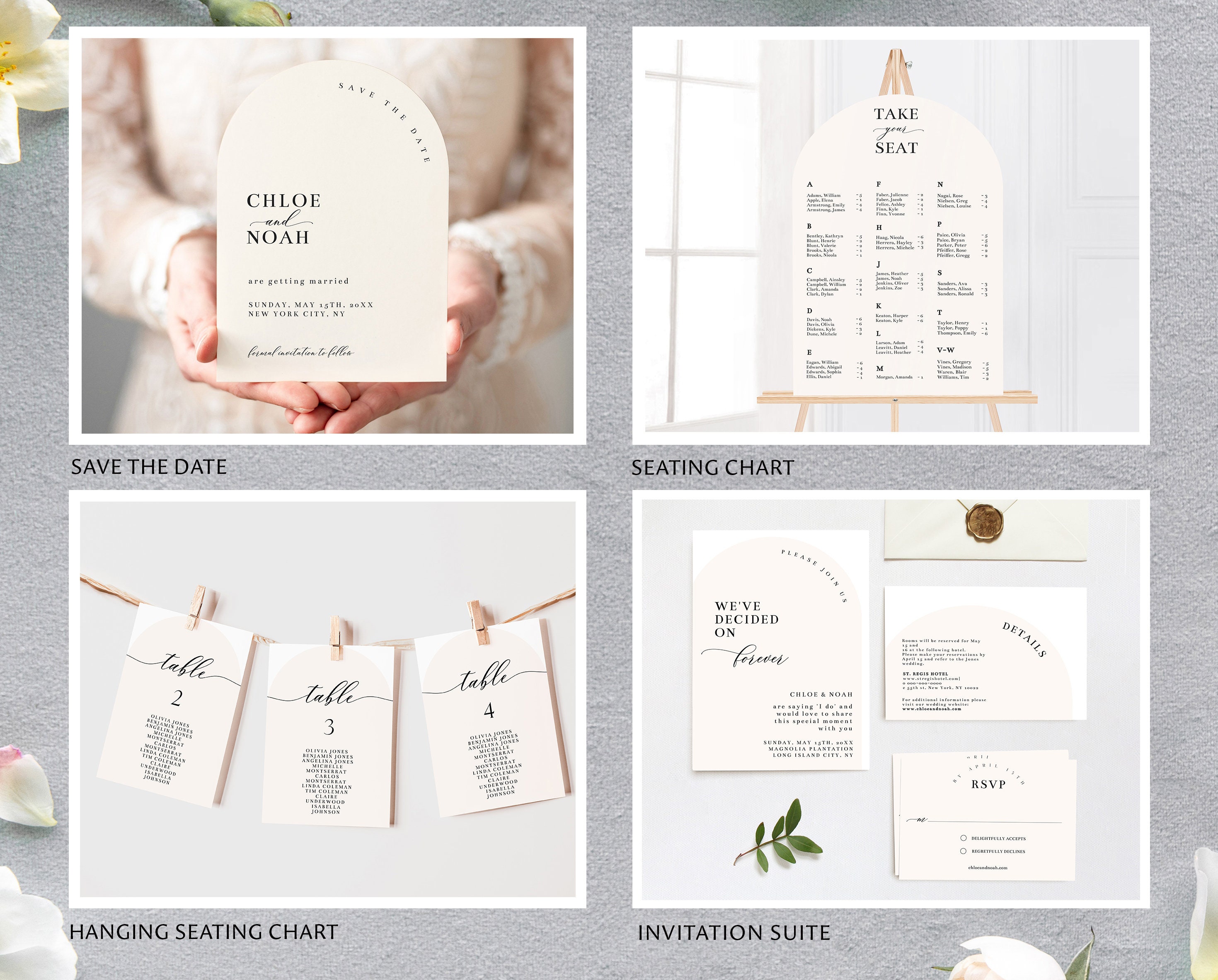 Arched Wedding Bundle, Arch Wedding Stationary, Instant Download, #CHLOE - image 2