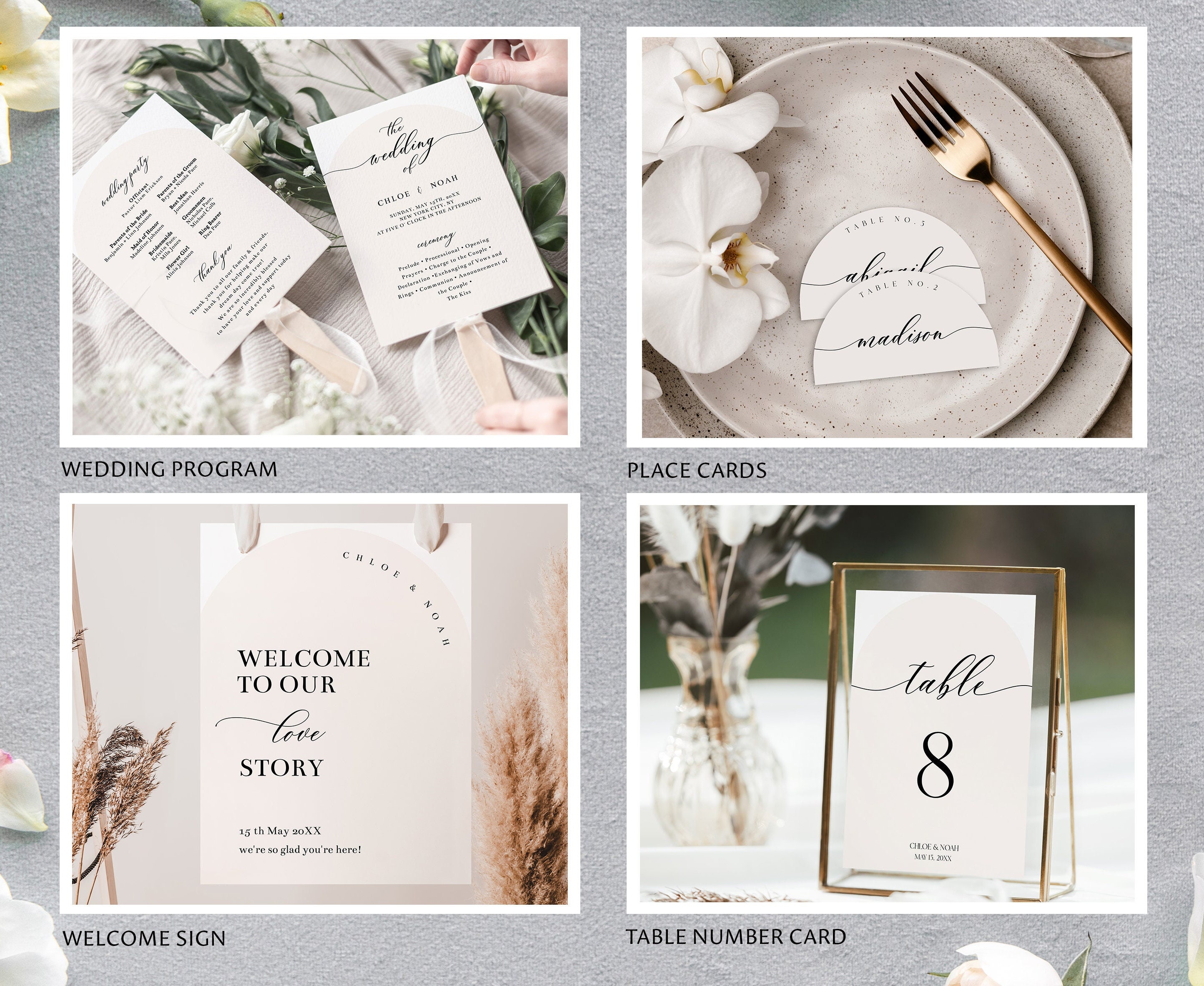 Arched Wedding Bundle, Arch Wedding Stationary, Instant Download, #CHLOE - image 3