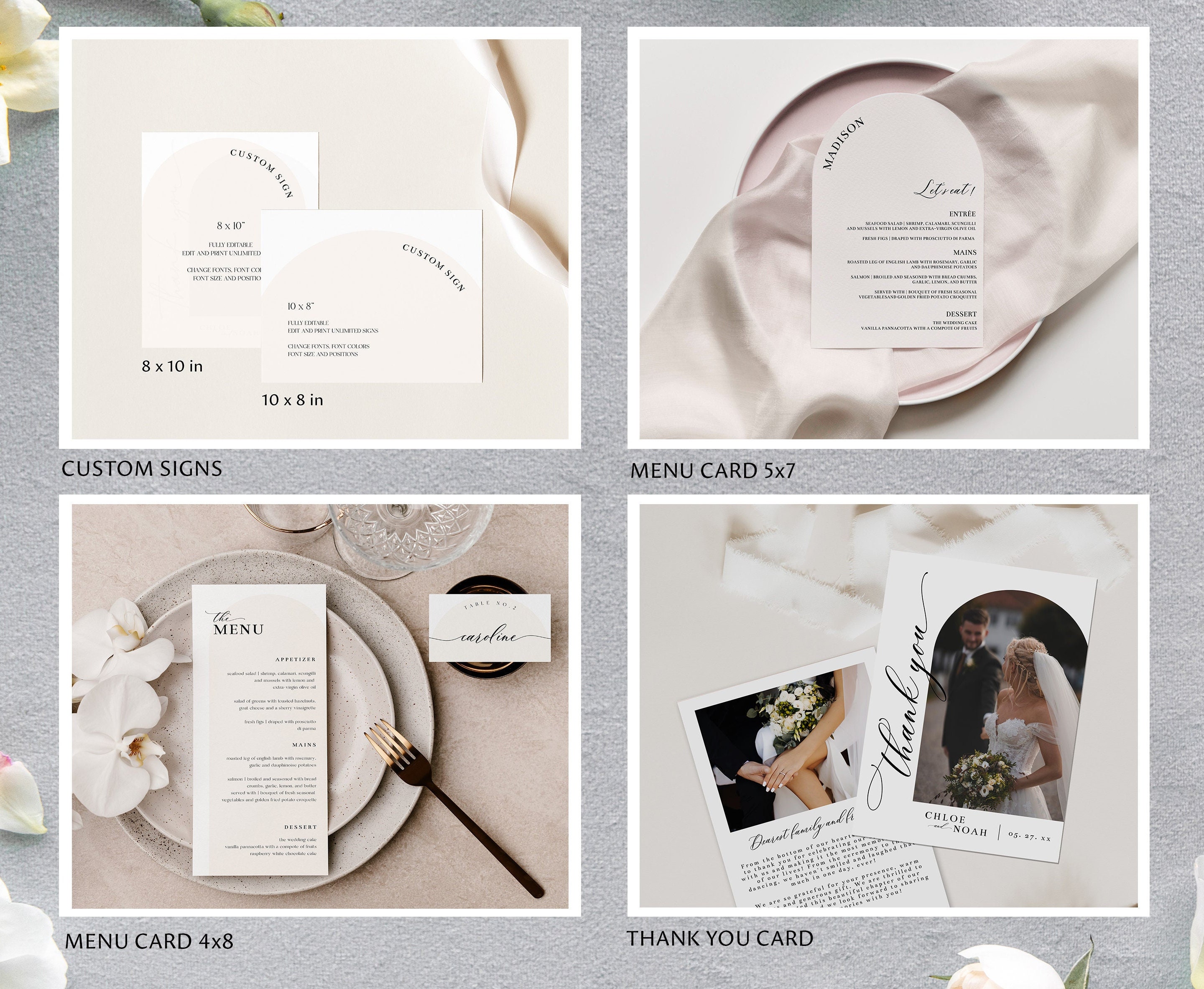 Arched Wedding Bundle, Arch Wedding Stationary, Instant Download, #CHLOE - image 4