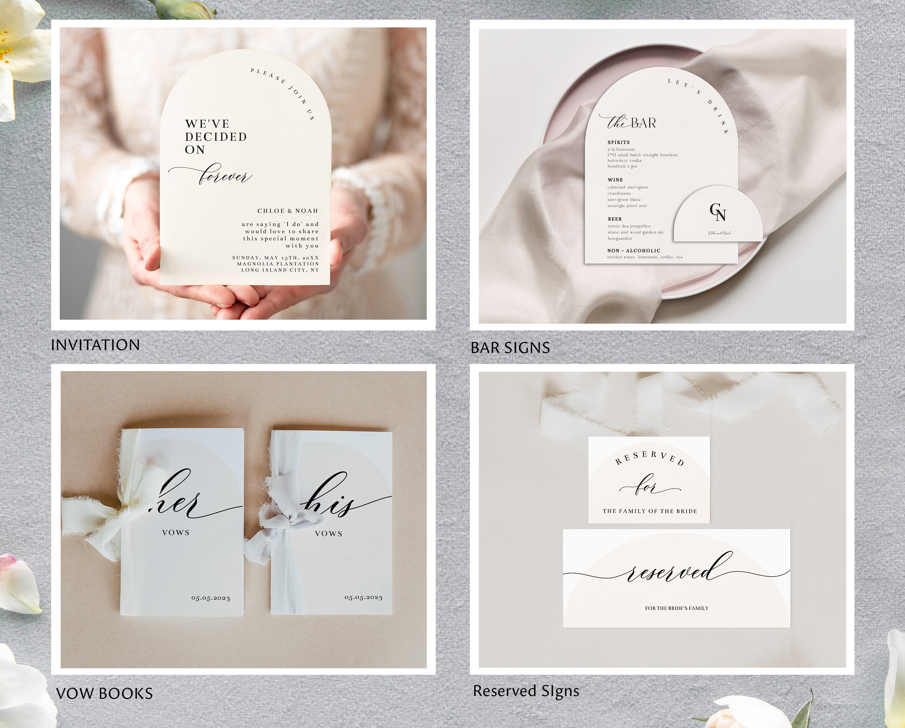 Arched Wedding Bundle, Arch Wedding Stationary, Instant Download, #CHLOE - image 5