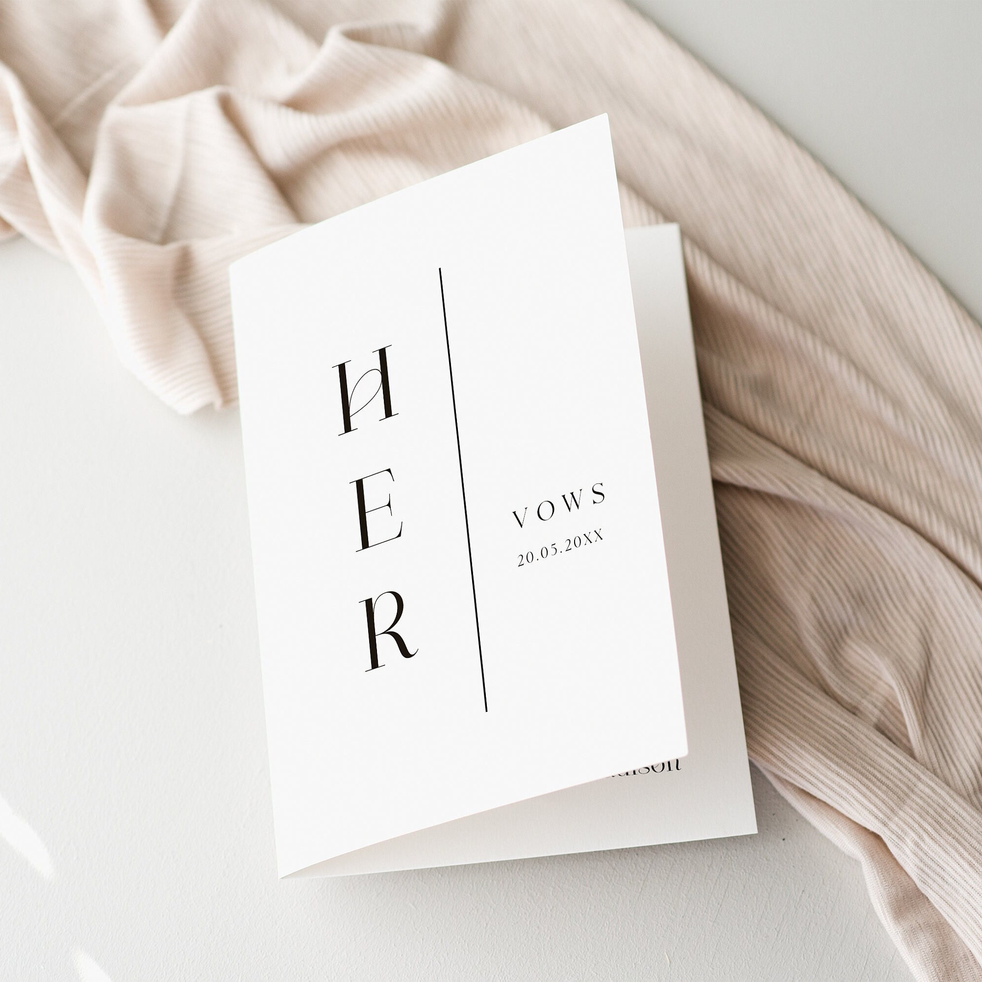 Elegant Wedding Vow Book Template: His & Hers, Editable Canva Cards (Instant Download) — instant download files preview