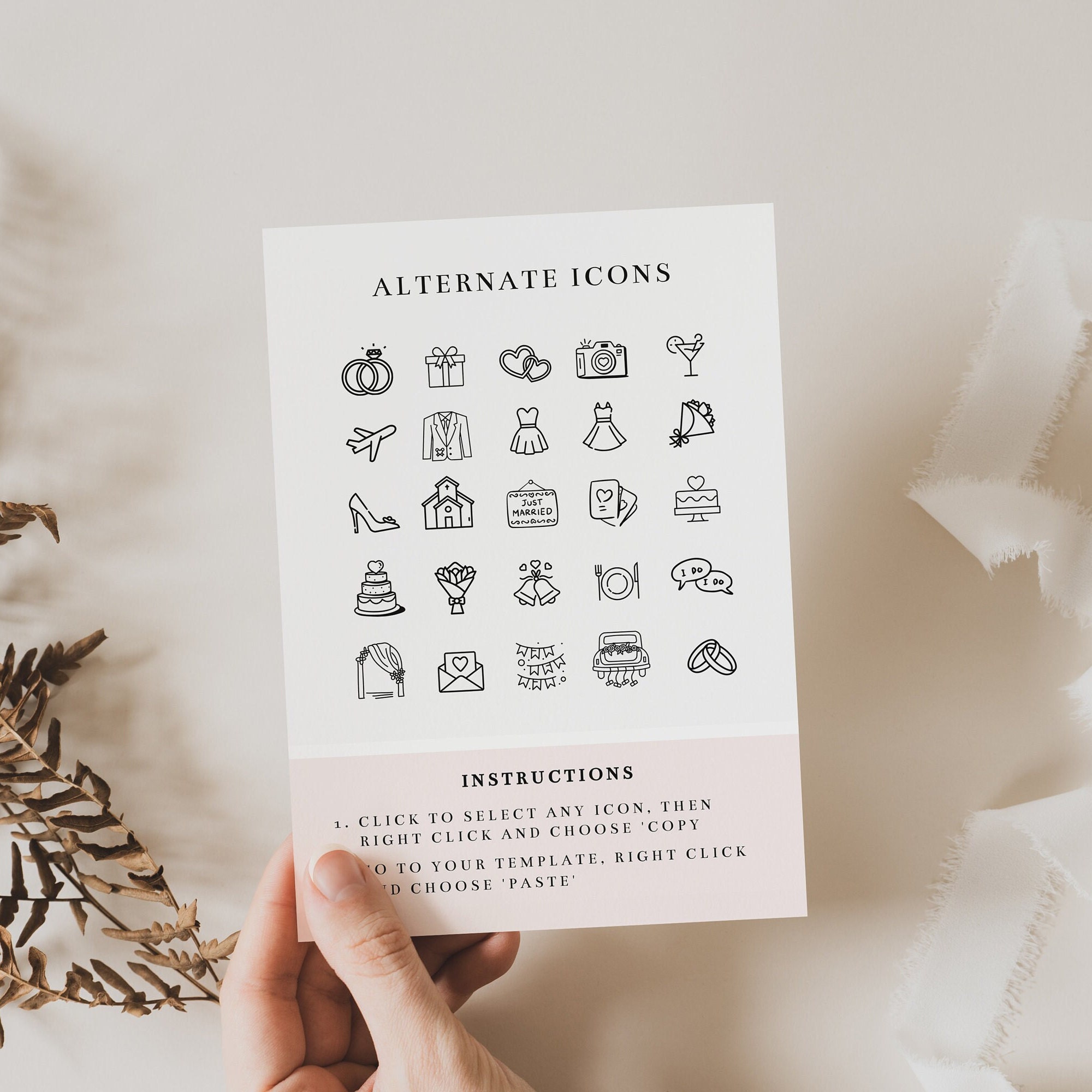 Foto Klappkarte, Hochzeitseinladung, minimalistisches Design (SOFORT DOWNLOAD) — Canva Editor — Ansicht