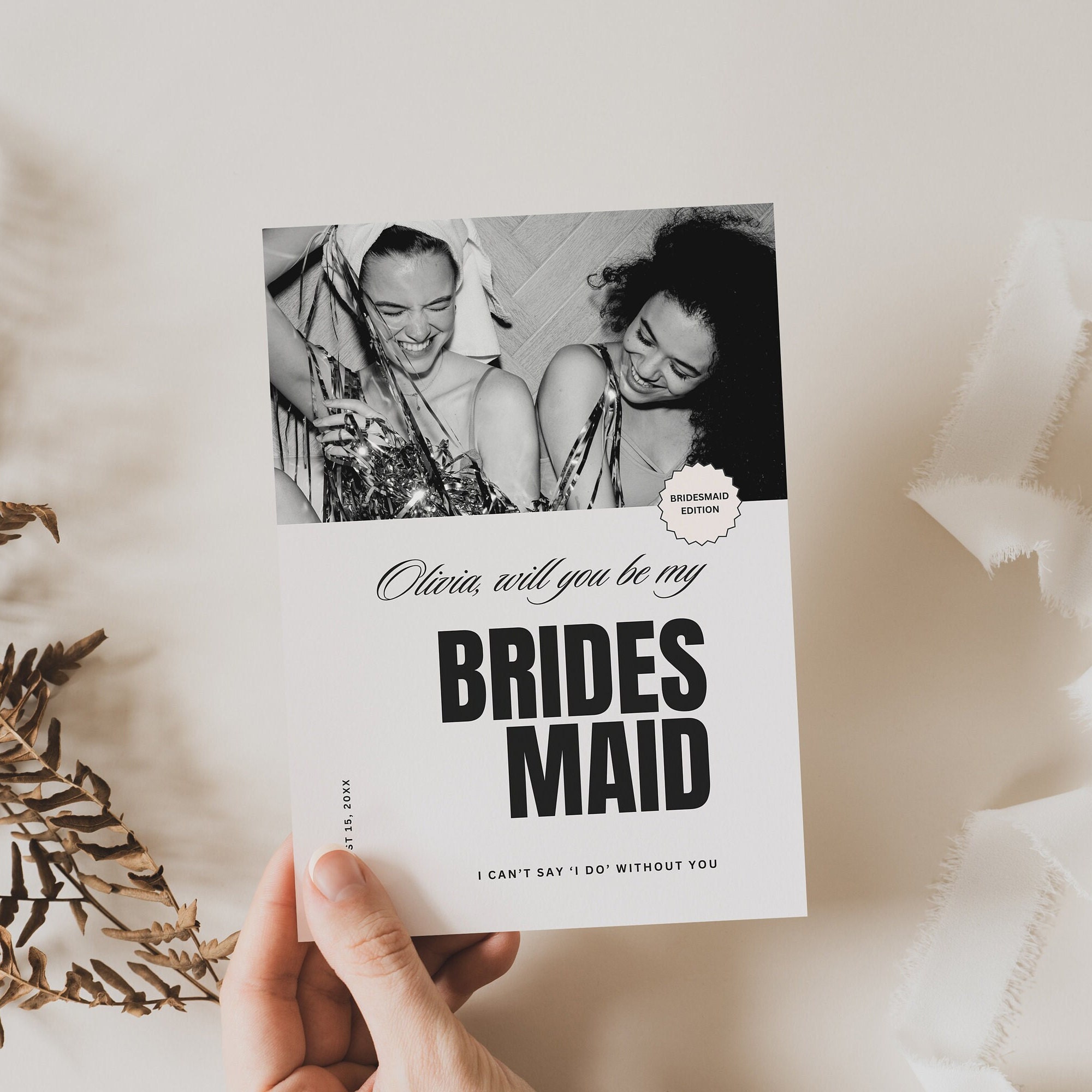 Magazine Style Bridesmaid Proposal Card, Canva Will You Be My Bridesmaid, Printa - image 4