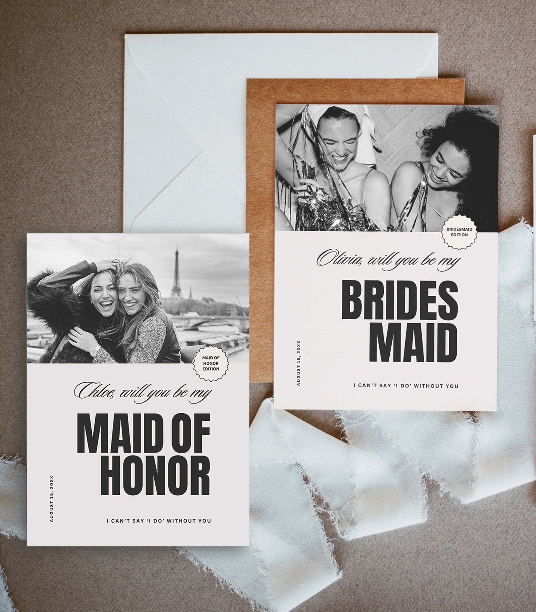 Magazine Style Bridesmaid Proposal Card, Canva Will You Be My Bridesmaid, Printa - image 7