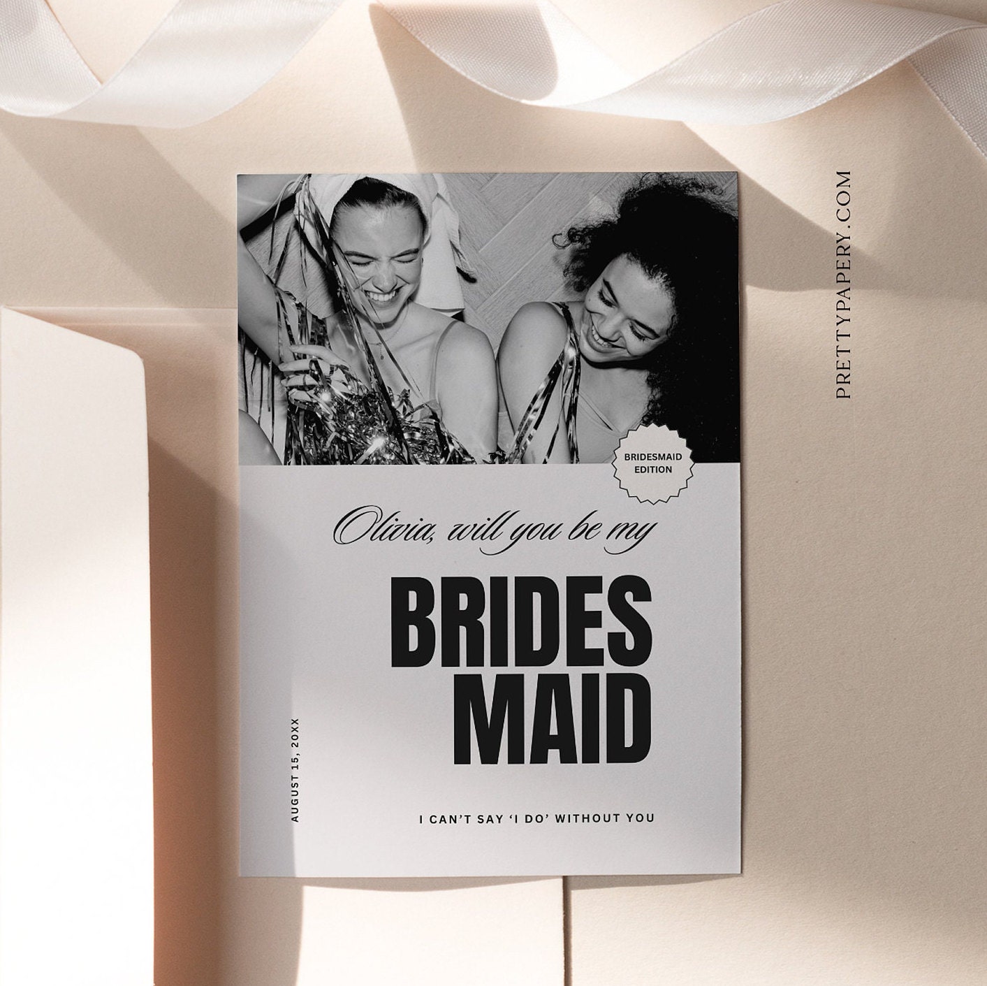 Magazine Style Bridesmaid Proposal Card, Canva Will You Be My Bridesmaid, Printa - image 9