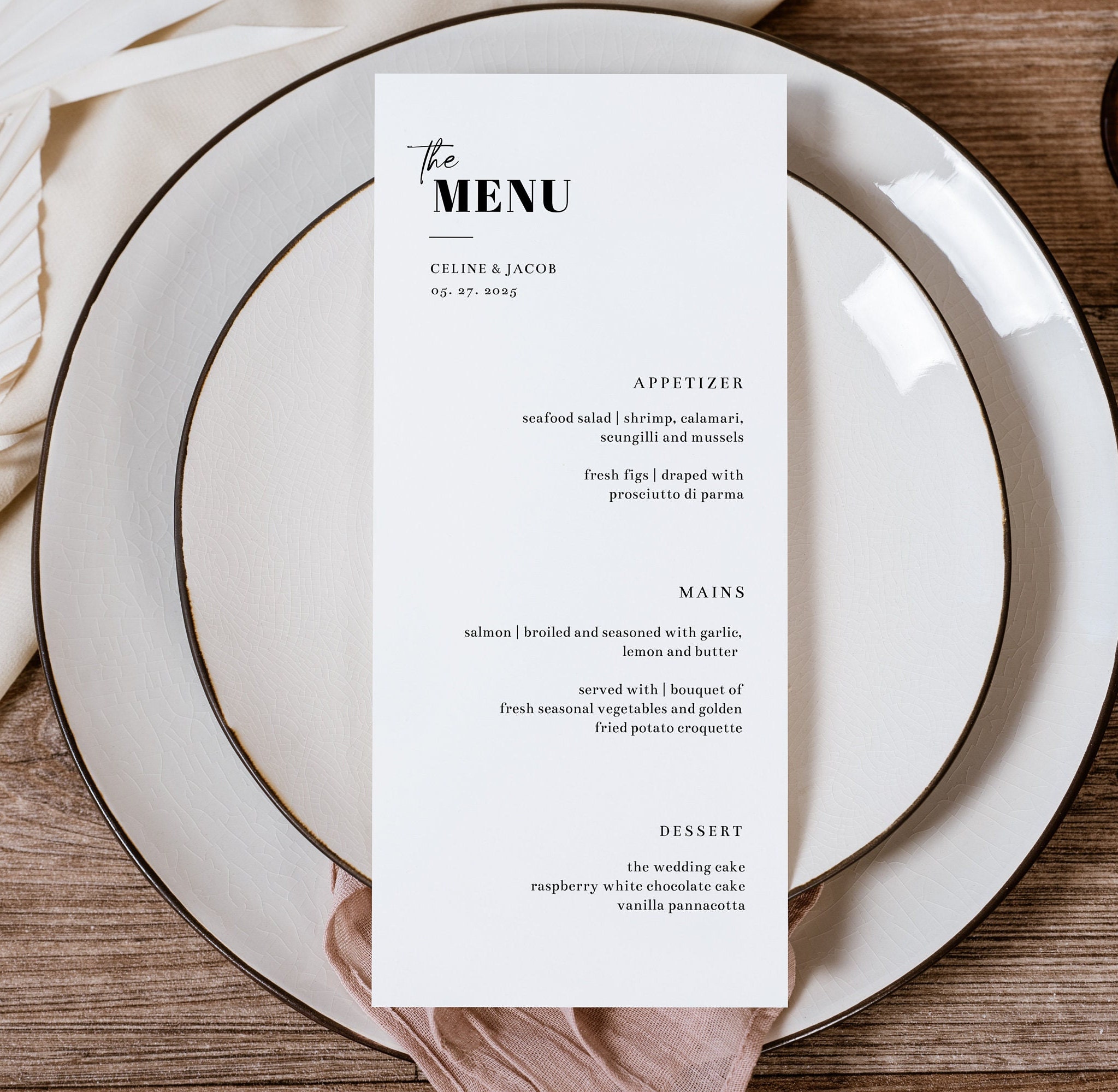 Minimalist Wedding Menu Template, Modern Font (Instant Download) - image 9