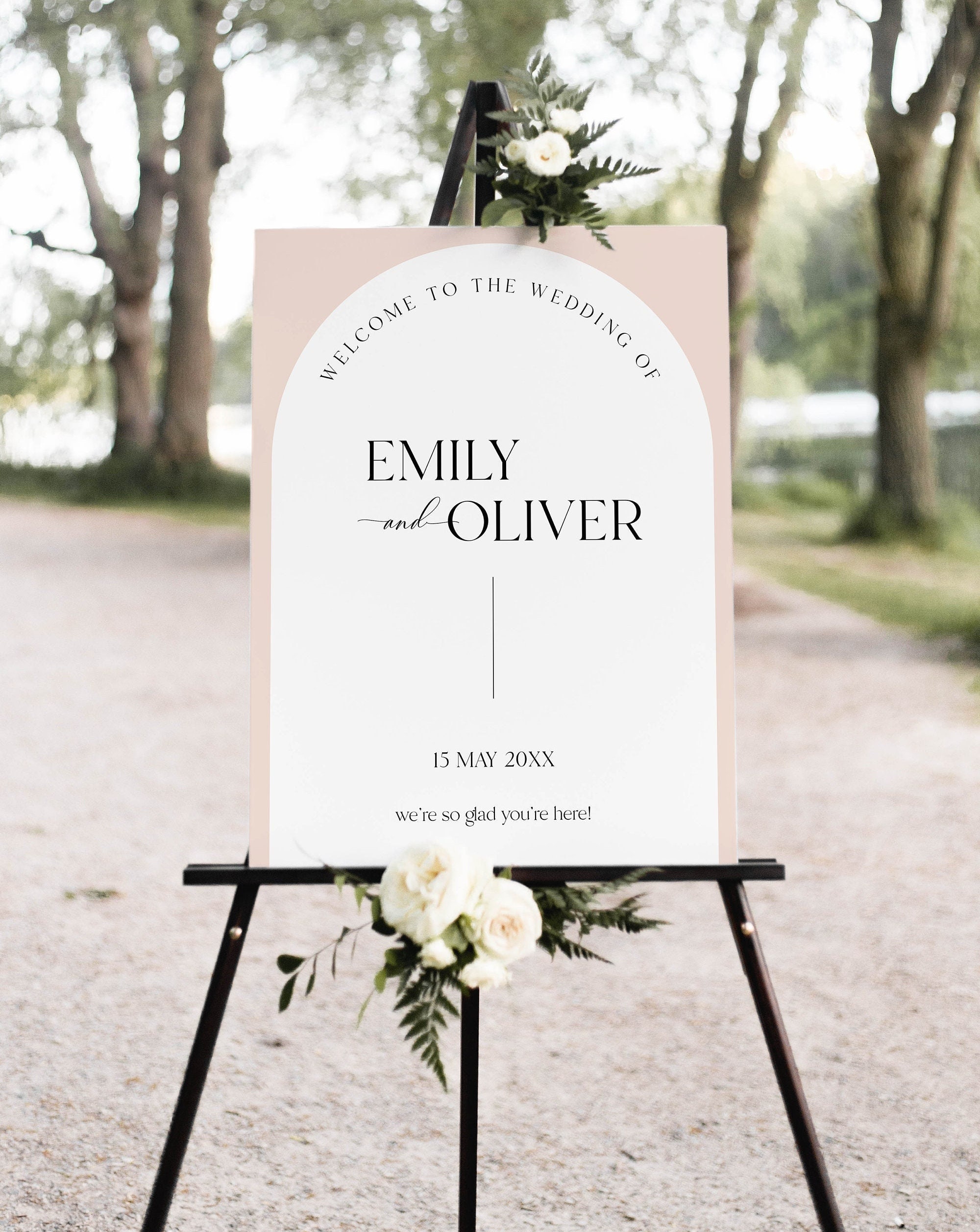 Boho Arch Wedding Welcome Sign Template (Instant Download)