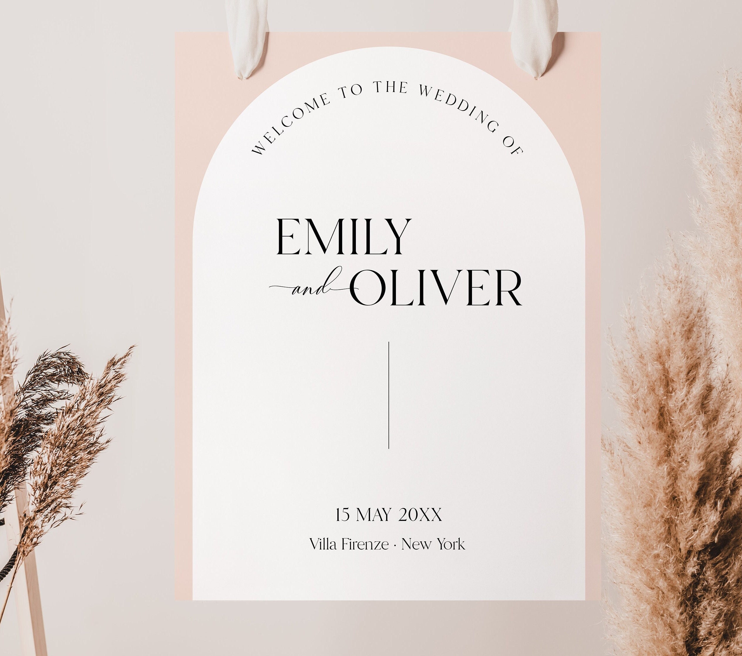 Boho Arch Wedding Welcome Sign Template (Instant Download) - image 2