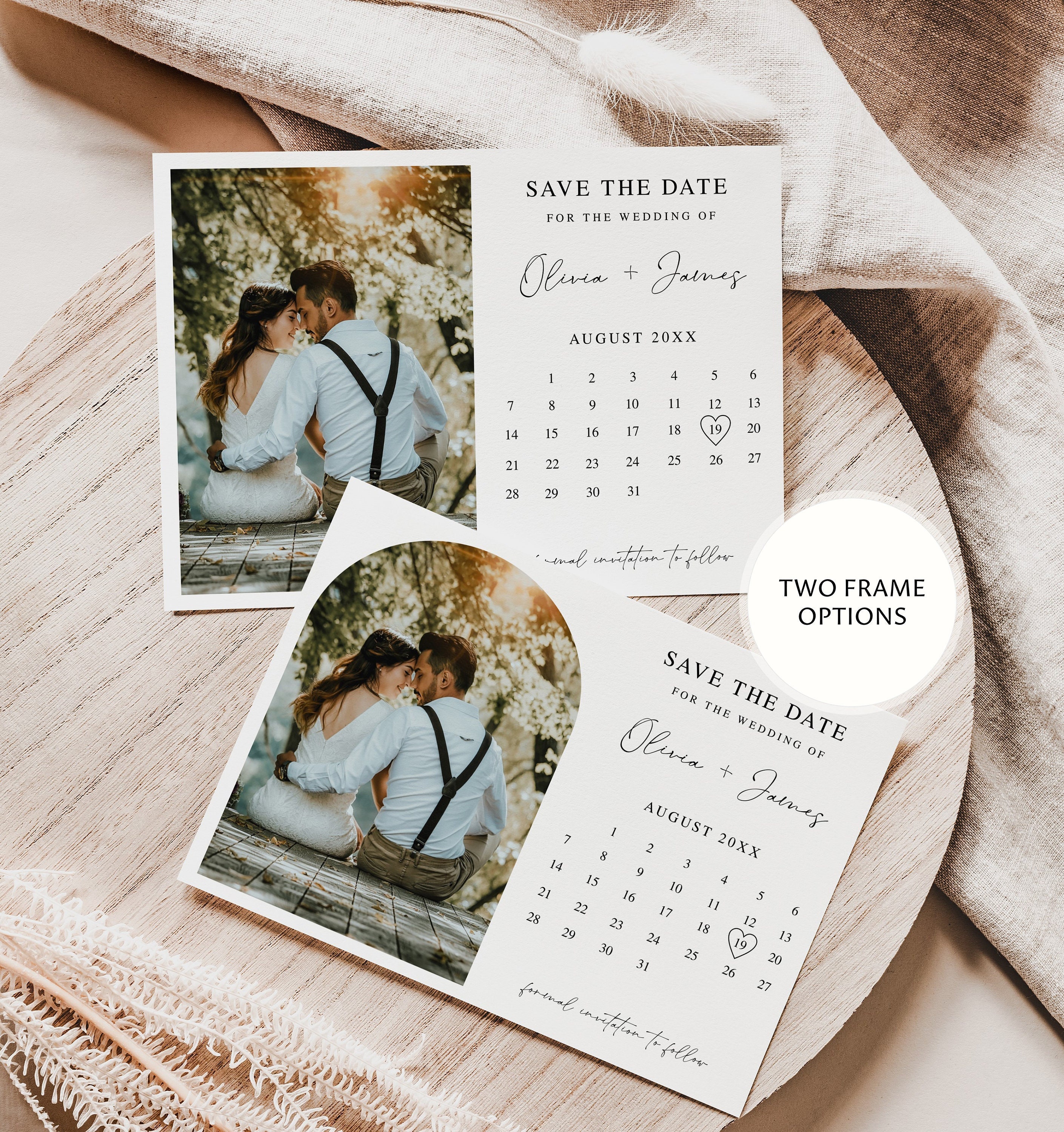 Photo Calendar Save the Date Template, Wedding Announcement, INSTANT DOWNLOAD