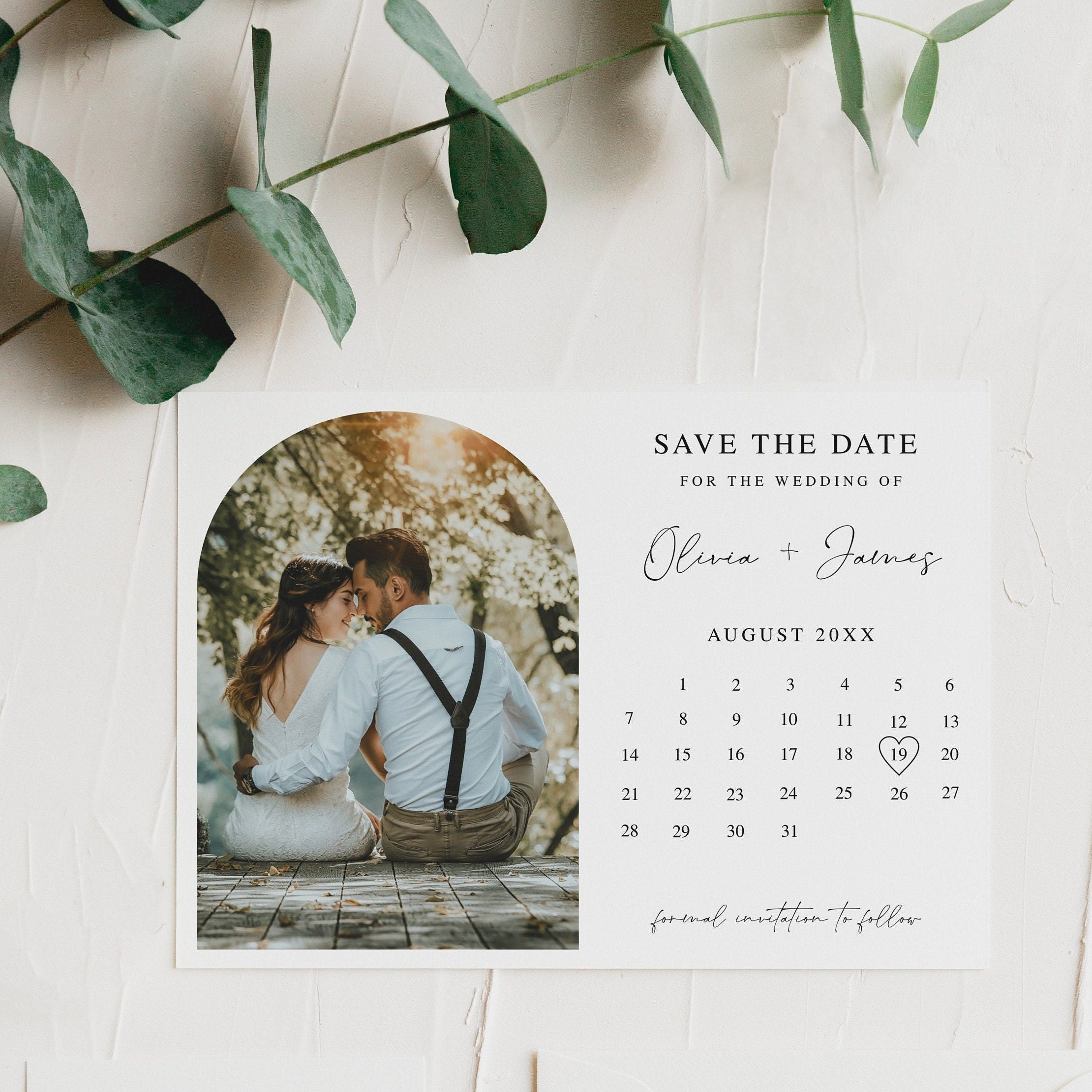 Photo Calendar Save the Date Template, Wedding Announcement, INSTANT DOWNLOAD - image 2