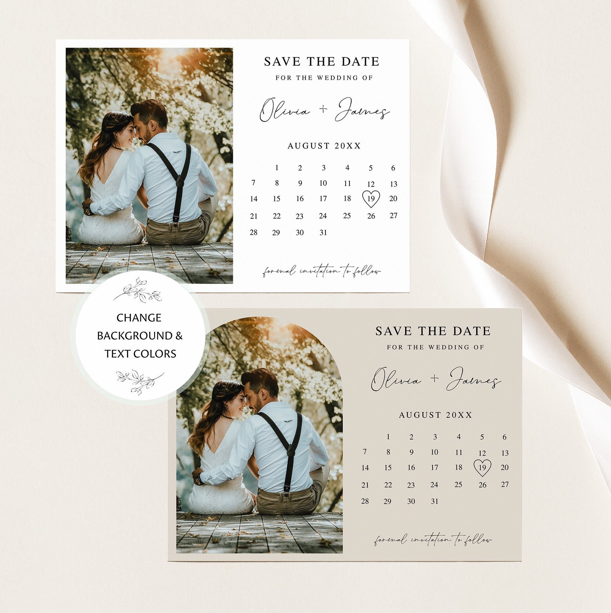 Photo Calendar Save the Date Template, Wedding Announcement, INSTANT DOWNLOAD - image 5