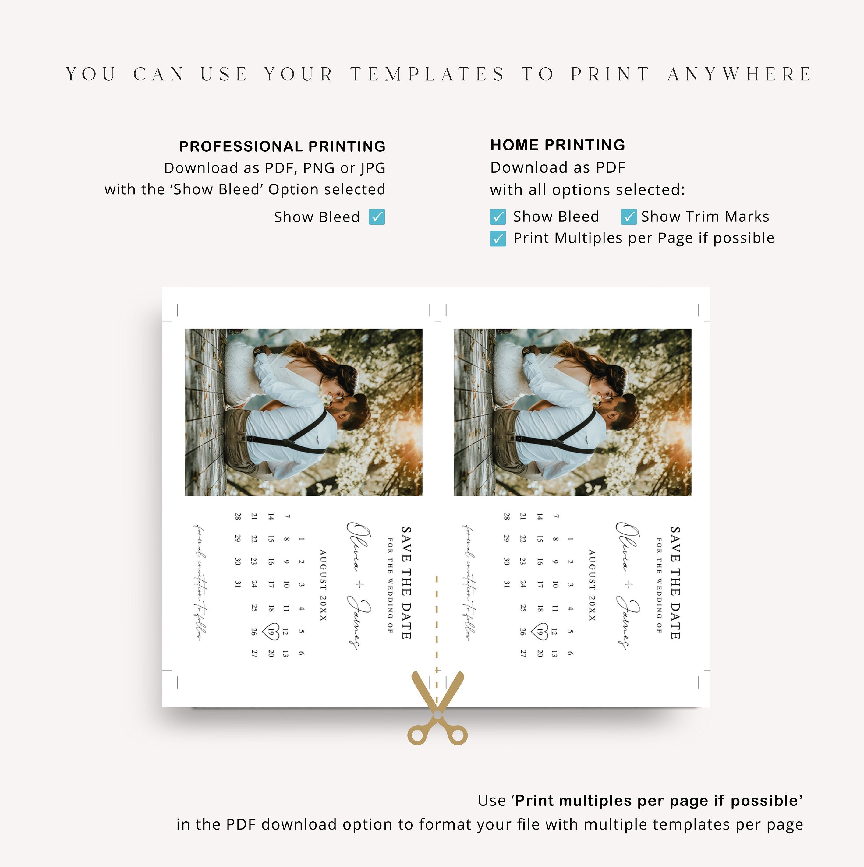 Photo Calendar Save the Date Template, Wedding Announcement, INSTANT DOWNLOAD - image 7